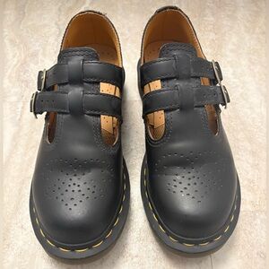Dr. Martens Black Smooth Leather Mary Jane Shoes